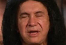 Gene Simmons Spotted On KISS Cam At Game